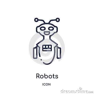 Linear robots icon from Artificial intellegence and future technology outline collection. Thin line robots vector isolated on Vector Illustration