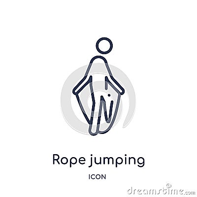 Linear rope jumping icon from Behavior outline collection. Thin line rope jumping vector isolated on white background. rope Vector Illustration