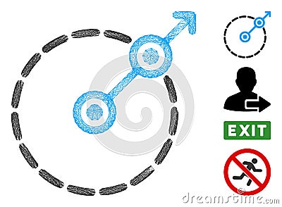 Linear Round Area Exit Vector Mesh Vector Illustration