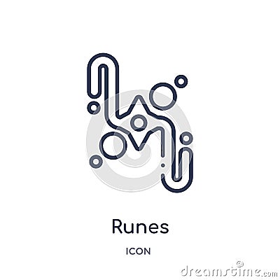 Linear runes icon from Magic outline collection. Thin line runes icon isolated on white background. runes trendy illustration Vector Illustration