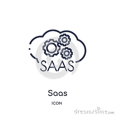 Linear saas icon from General outline collection. Thin line saas icon isolated on white background. saas trendy illustration Vector Illustration