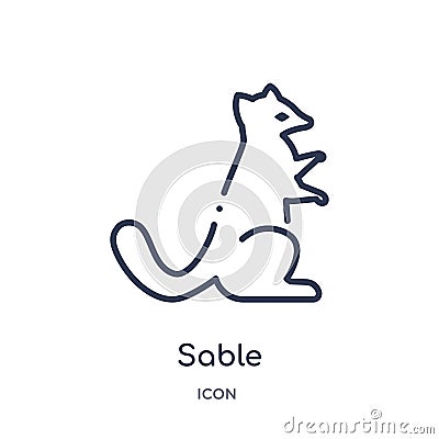 Linear sable icon from Animals and wildlife outline collection. Thin line sable vector isolated on white background. sable trendy Vector Illustration