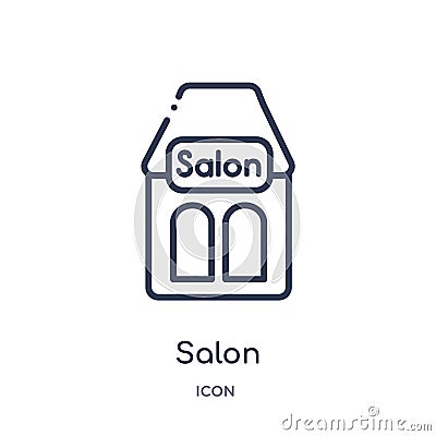 Linear salon icon from Desert outline collection. Thin line salon vector isolated on white background. salon trendy illustration Vector Illustration