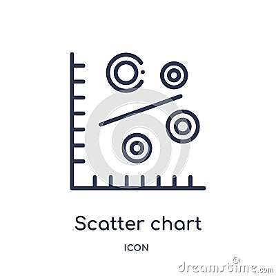 Linear scatter chart icon from Business outline collection. Thin line scatter chart icon isolated on white background. scatter Vector Illustration