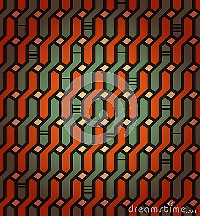 Linear seamless geometric pattern. Decorative network background. Wickerwork Stock Photo