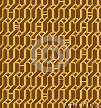 Linear seamless geometric pattern. Decorative network background. Wickerwork Stock Photo