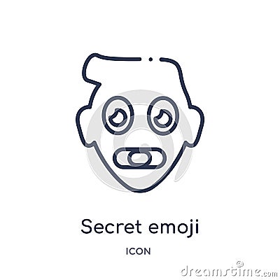 Linear secret emoji icon from Emoji outline collection. Thin line secret emoji vector isolated on white background. secret emoji Vector Illustration