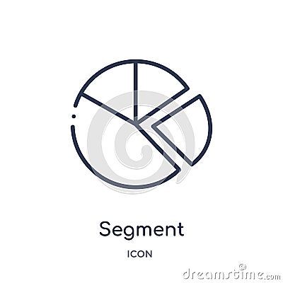 Linear segment icon from Geometry outline collection. Thin line segment icon isolated on white background. segment trendy Vector Illustration