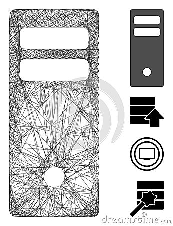 Linear Server Mainframe Vector Mesh Stock Photo