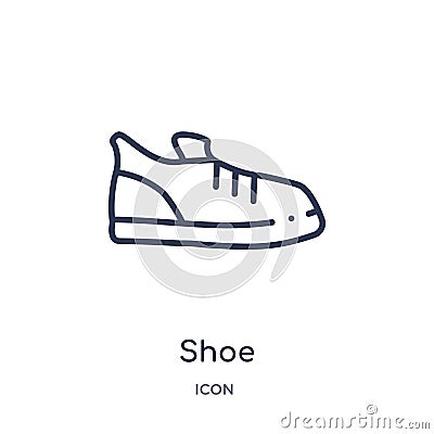 Linear shoe icon from Education outline collection. Thin line shoe vector isolated on white background. shoe trendy illustration Vector Illustration