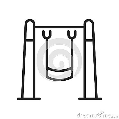 Linear simple swing icon vector illustration recreational outdoor equipment for childish swinging Vector Illustration