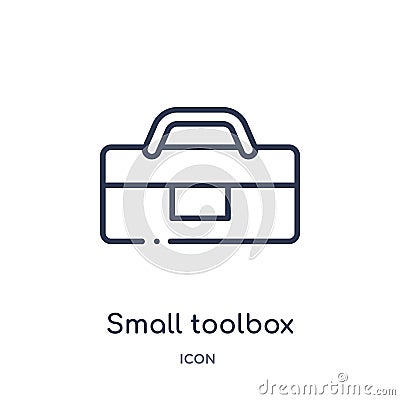 Linear small toolbox icon from Fashion outline collection. Thin line small toolbox icon isolated on white background. small Vector Illustration
