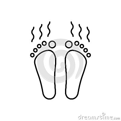 Linear smelly feet icon Stock Photo