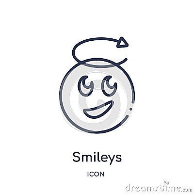 Linear smileys icon from Ethics outline collection. Thin line smileys vector isolated on white background. smileys trendy Vector Illustration