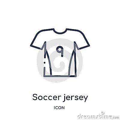 Linear soccer jersey icon from Football outline collection. Thin line soccer jersey vector isolated on white background. soccer Vector Illustration