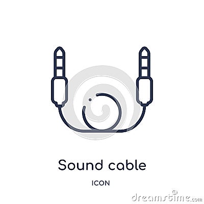 Linear sound cable icon from Electronic devices outline collection. Thin line sound cable vector isolated on white background. Vector Illustration