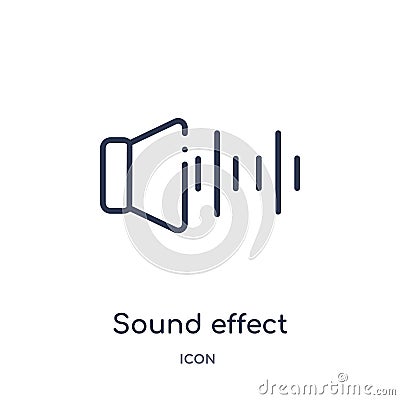 Linear sound effect icon from Cinema outline collection. Thin line sound effect vector isolated on white background. sound effect Vector Illustration