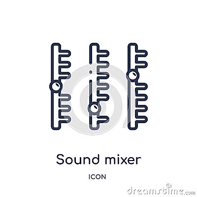 Linear sound mixer icon from Discotheque outline collection. Thin line sound mixer vector isolated on white background. sound Vector Illustration