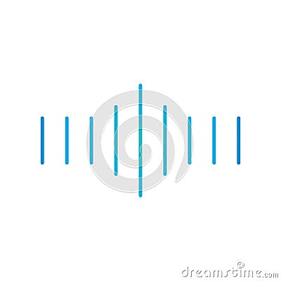 Linear sound or voice floating media wave, soundwave icon. Minimalistic design. Vector illustration isolated on white background Cartoon Illustration