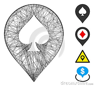 Linear Spade Casino Marker Vector Mesh Stock Photo