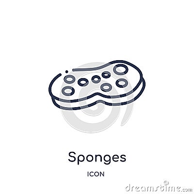 Linear sponges icon from Cleaning outline collection. Thin line sponges vector isolated on white background. sponges trendy Vector Illustration