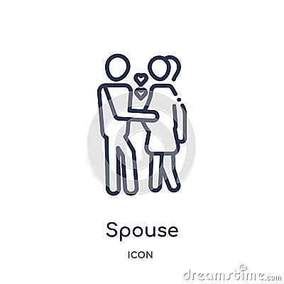 Linear spouse icon from Family relations outline collection. Thin line spouse vector isolated on white background. spouse trendy Vector Illustration