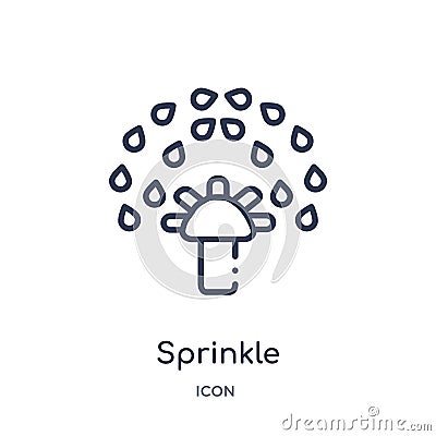 Linear sprinkle icon from Agriculture farming and gardening outline collection. Thin line sprinkle vector isolated on white Vector Illustration
