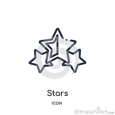 Linear stars icon from Luxury outline collection. Thin line stars icon isolated on white background. stars trendy illustration Vector Illustration