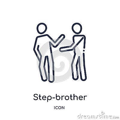 Linear step-brother icon from Family relations outline collection. Thin line step-brother vector isolated on white background. Vector Illustration