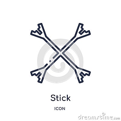 Linear stick icon from Circus outline collection. Thin line stick vector isolated on white background. stick trendy illustration Vector Illustration