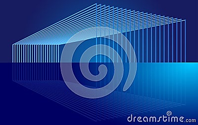 The linear structure of the building's future technological spatial sense vector background Vector Illustration