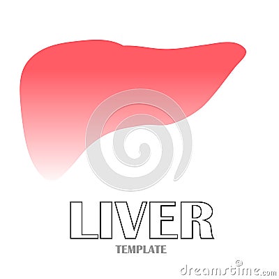 Linear stylized drawing of liver Vector Illustration