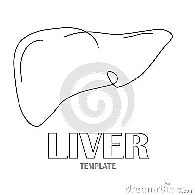 Linear stylized drawing of liver Vector Illustration