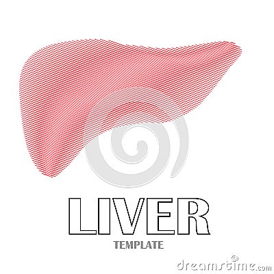 Linear stylized drawing of liver Vector Illustration