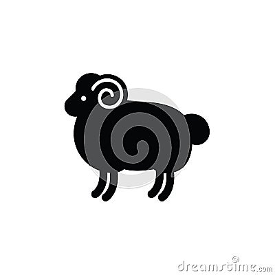 Linear stylized drawing of ram Vector Illustration