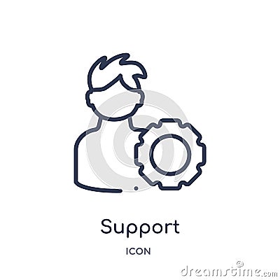 Linear support icon from Customer service outline collection. Thin line support vector isolated on white background. support Vector Illustration