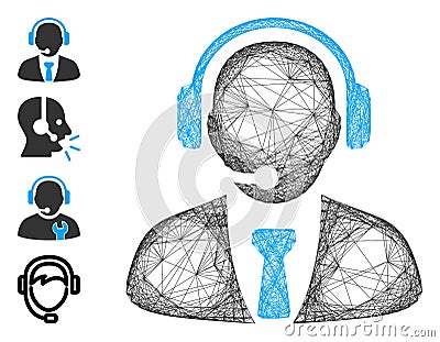 Linear Support Manager Vector Mesh Stock Photo