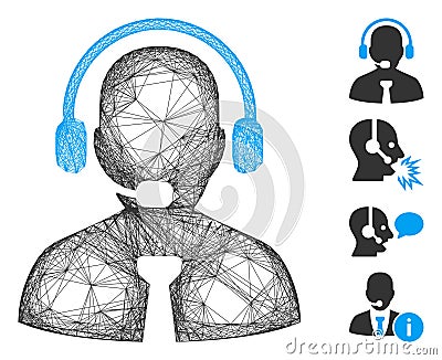 Linear Support Manager Vector Mesh Stock Photo