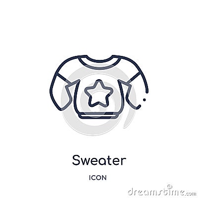 Linear sweater icon from Autumn outline collection. Thin line sweater vector isolated on white background. sweater trendy Vector Illustration