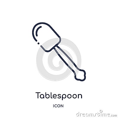Linear tablespoon icon from Kitchen outline collection. Thin line tablespoon icon isolated on white background. tablespoon trendy Vector Illustration