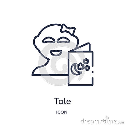 Linear tale icon from Kid and baby outline collection. Thin line tale icon isolated on white background. tale trendy illustration Vector Illustration