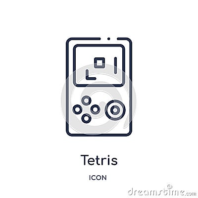 Linear tetris icon from Entertainment and arcade outline collection. Thin line tetris vector isolated on white background. tetris Vector Illustration