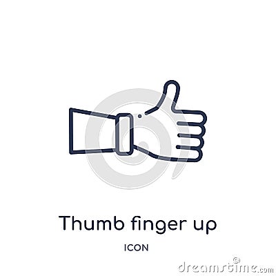 Linear thumb finger up icon from Gestures outline collection. Thin line thumb finger up icon isolated on white background. thumb Vector Illustration