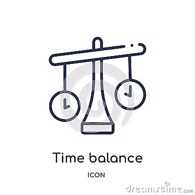 Linear time balance icon from Human resources outline collection. Thin line time balance icon isolated on white background. time Vector Illustration