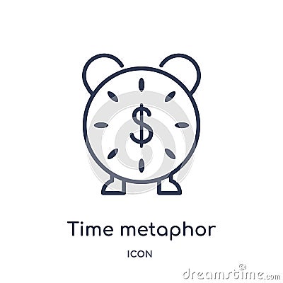 Linear time metaphor icon from General outline collection. Thin line time metaphor icon isolated on white background. time Vector Illustration