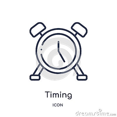 Linear timing icon from Human resources outline collection. Thin line timing icon isolated on white background. timing trendy Vector Illustration