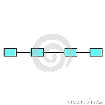 linear topology network design illustration, flow data, block data, etc. Cartoon Illustration