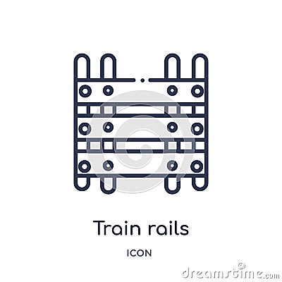 Linear train rails icon from Desert outline collection. Thin line train rails vector isolated on white background. train rails Vector Illustration