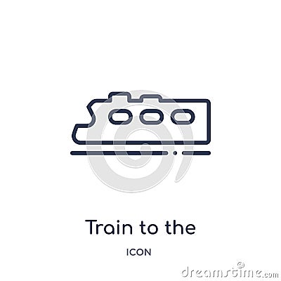 Linear train to the airport icon from Airport terminal outline collection. Thin line train to the airport vector isolated on white Vector Illustration