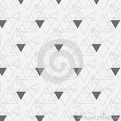 Linear triangle vector pattern with big and small triangle connected each Vector Illustration